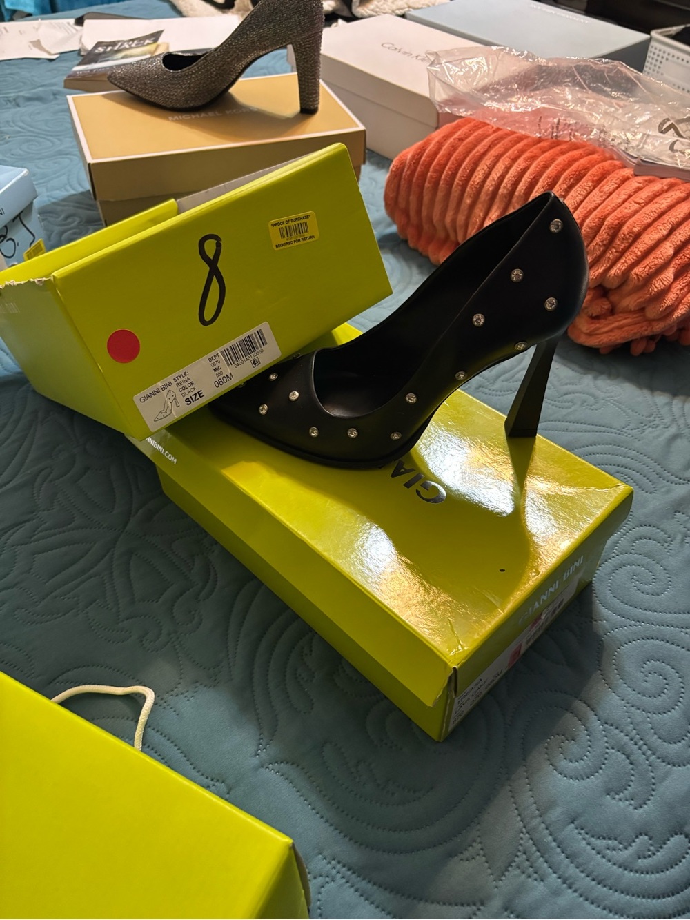 Gianni Bini Black Studded Pointed Toe High Heel Pump